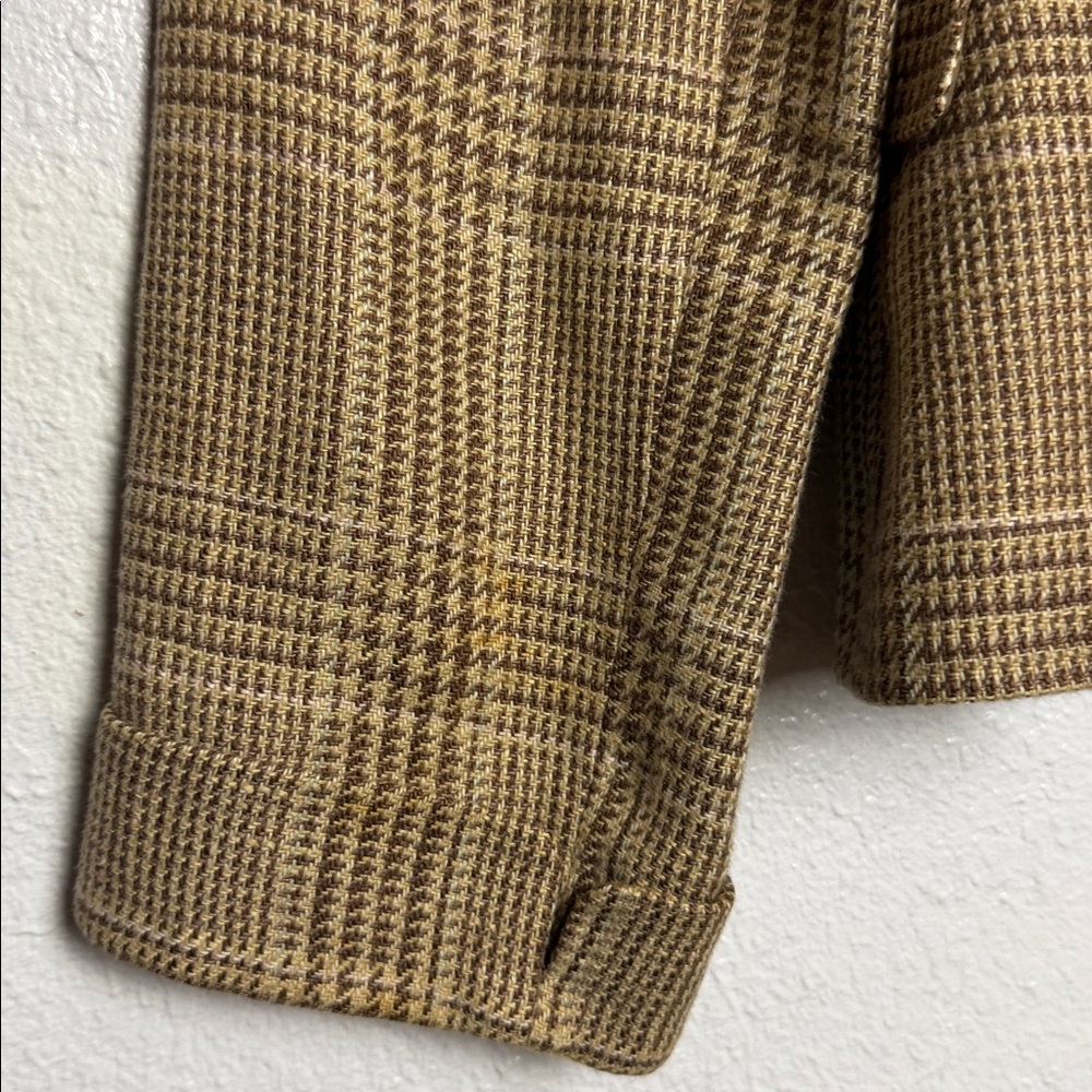 Lauren Ralph Lauren Glen Plaid Blazer Tan and Brown Size 12 - Picture 10 of 11